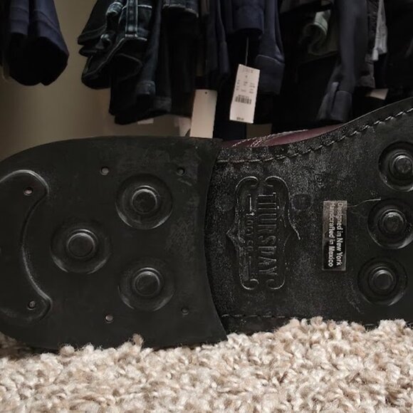 THURSDAY BOOT Captain Brown Leather Cap Toe Boots SZ 9 - Picture 9 of 10